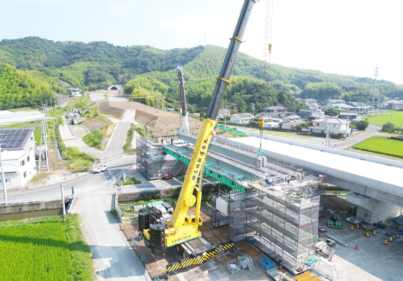 櫛渕橋梁上部工事